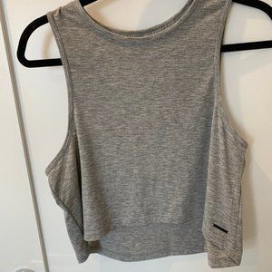 Grey cropped workout top